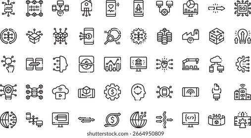 Ícones de interrupção digital Coleção de ícones vetoriais de alta qualidade com traço editável. Ideal para projetos profissionais e criativos