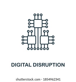 Digital Disruption line icon. Outline Digital Disruption icon element.