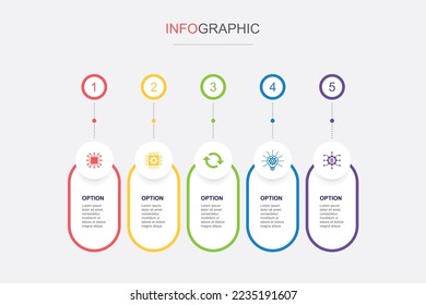 digital disruption, technology, change, innovation, big data icons Infographic design template. Creative concept with 5 steps