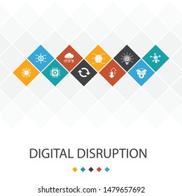 digital disruption trendy UI template infographics concept. technology, innovation, IOT, digitization icons