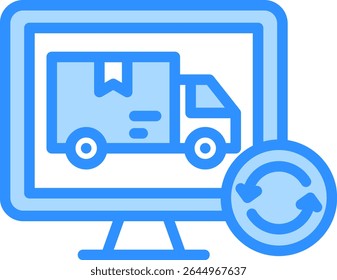 Digital Distribution Icon Blue Color Vector Illustration