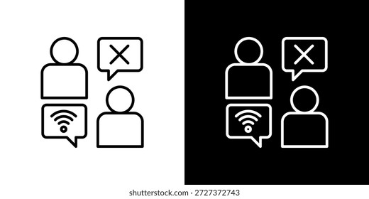 Icono de división digital contorno en blanco y negro.