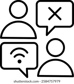  Digital divide icon line high quality