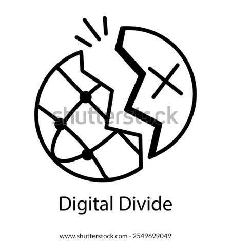 Digital divide icon in line style