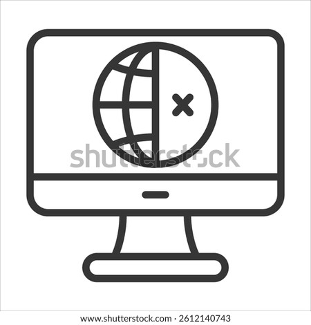 Digital Divide Icon Vector Illustration Outline