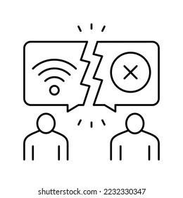 digital divide line icon vector. digital divide sign. isolated contour symbol black illustration