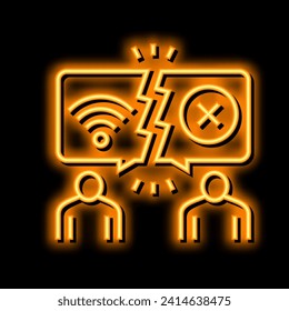 Digital Divide Neon Leuchtzeichen Vektor. Illustration der digitalen Kluft