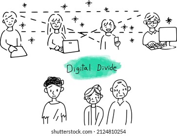 Digital divide simple illustration, vector