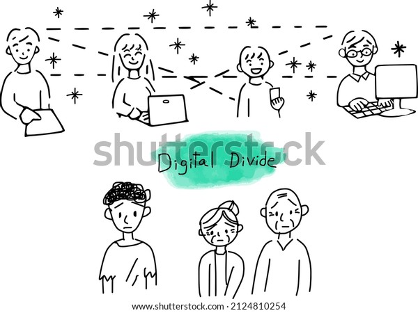 Digital divide simple
illustration, vector