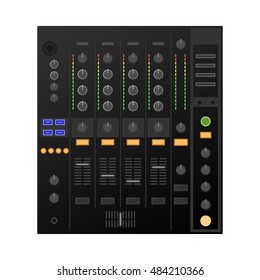 Digital DJ deck, mixer. Vector