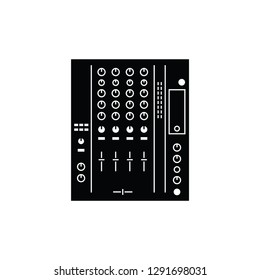 Digital DJ mixer flat vector pictogram.