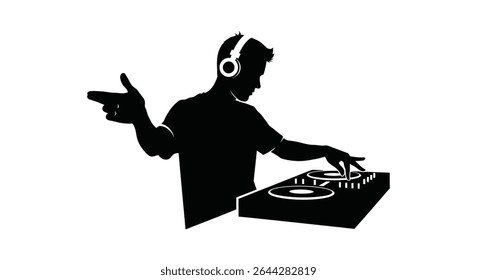 Um DJ digital misturando música com gestos de mão.jpg	Futuristic Digital DJ Mixando música com mão gestos Entretenimento	Um DJ digital futurista sem esforço mistura música usando gestos intuitivos com as mãos,