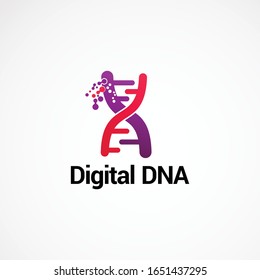 Digital DNA logo vector, icon, element, and template for company