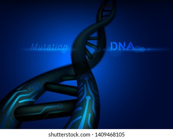 Digital DNA mutation structure.
Vector realistic file.