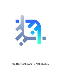 Firma de ADN digital y símbolo de intercambio de datos biológicos para el Vector de diseño de logotipos de seguridad de identidad
