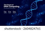 Digital DNA Technology Background, Artificial Intelligence and Biomedical Science Tech Integration Concept with Glowing Double Helix Made of Data Particles. Vector Illustration.