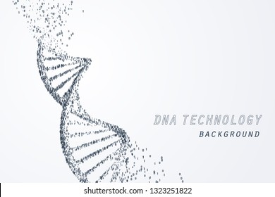 Digital of DNA virtual, technology and medical concept, vector art and illustration.