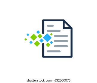 Digital Docs Paper Icon Logo Design Element