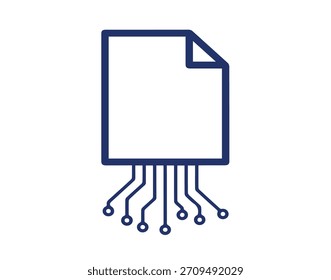 Documento digital com conexões de placa de circuito representando a transferência de dados e a integração de tecnologia
