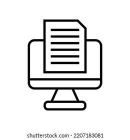 digital document, computer screen with paper icon vector 
