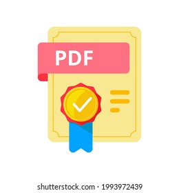 digital document, E-Certificate concept illustration flat design vector eps10. simple, modern graphic element for landing page, empty state ui, infographic, icon