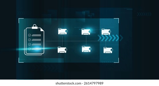 digital document file folder management concept with AI	