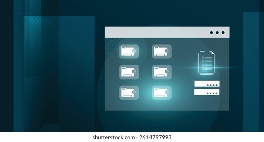 digital document file folder management concept with AI	