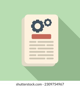 Digital document icon flat vector. Data paper. Manual page