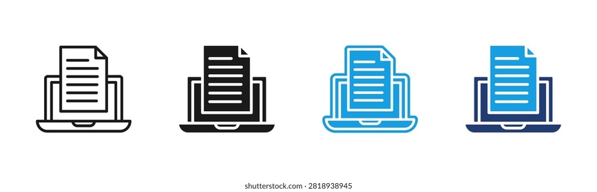Digital Document icon multiple style collection