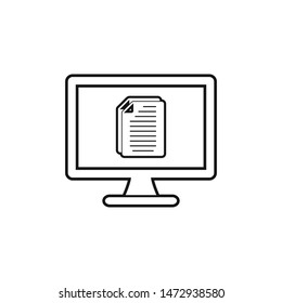 Digital document line icon. Editable vector EPS.