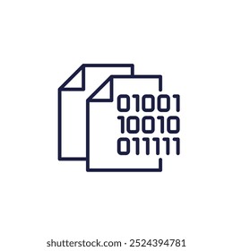 Icono de línea de documento digital en blanco