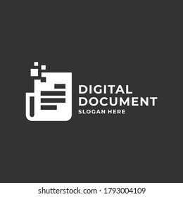 inspiración de concepto de logotipo de documentos digitales
