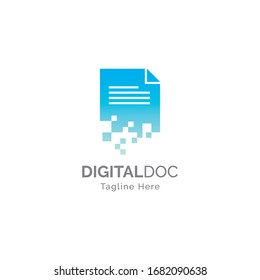 Digital document logo illustration  design vector template