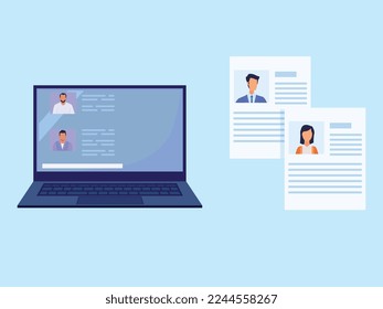 Digital Document and physical document with biodata of employees and the characteristic with the profile of employers and employee. CV and resume of employee with soft copy and hard copy of bio-data.