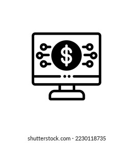 ilustración vectorial de icono de moneda de dólar digital