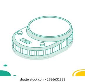 Hamburger and apple on scales. Balance between fast and healthy food. Diet,  nutrition, fitness and health concept. vector illustration. Stock Vector