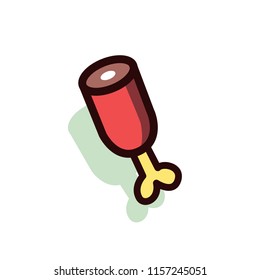 Digital doodle of meat vector illustration.