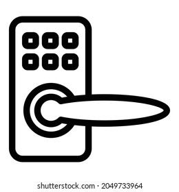 Digital Door Handle Icon Outline Digital Stock Vector (Royalty Free ...