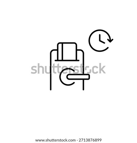 Digital door lock and clock. Scheduled access, smart home automation. Pixel perfect, editable stroke vector icon