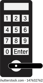 digital door lock icon on white background. flat style. smart lock icon for your web site design, logo, app, UI. digital door lock symbol. smart lock sign. 