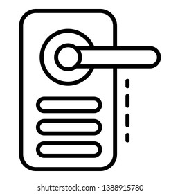 Digital door lock icon. Outline digital door lock vector icon for web design isolated on white background