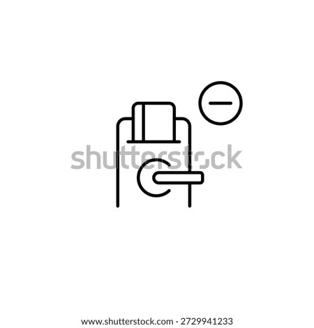 Digital door lock and minus. Access restricted, permission revoked. Pixel perfect, editable stroke vector icon