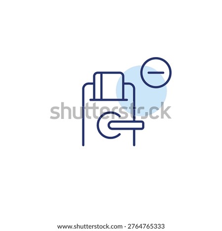Digital door lock and minus. Access restricted, permission revoked. Pixel perfect, editable stroke vector icon