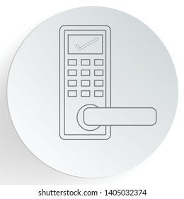 Digital door lock technology for unlock icon isolated on white background. Door handle sign. Security smart home of concept. Vector Illustration 