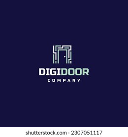 plantilla vectorial de logotipo de tecnología de puerta digital