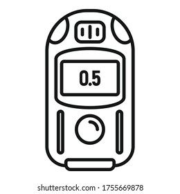 Digital dosimeter icon. Outline digital dosimeter vector icon for web design isolated on white background