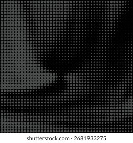 Digitale, halbtonige, schwarze Textur. Dotty Rauchdruckmuster. Vektorhintergrund