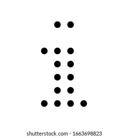 Digital dot info, information symbol. Black icon on white background