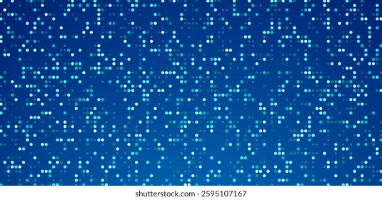 Digital dot overlay or polka dotted technology blue background. Vector illustration
