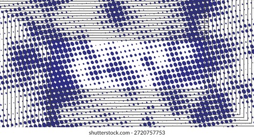 Superposición digital de puntos o fondo azul de tecnología de lunares. Ilustración vectorial